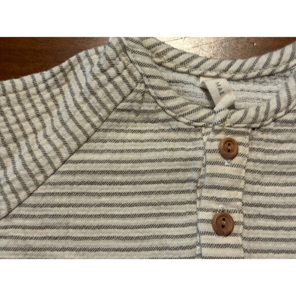 Quincy Mae Baby Striped Long Sleeve Henley Top 3-6 Months Cotton/Polyester Blend - Picture 3 of 4